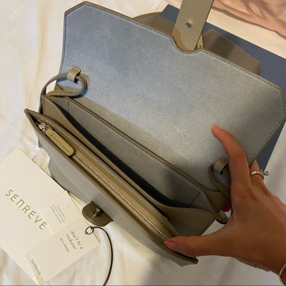 NWT Senreve Crossbody bag pebbled sand leather - Picture 9 of 10